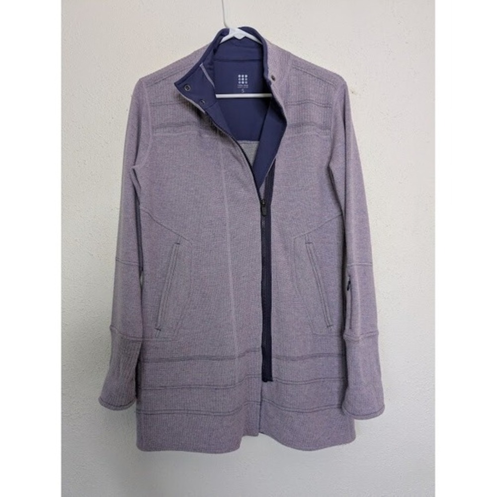 Title‎ Nine Wool Blend Zip Front Sweater Jacket Purple Womens Small Zip Pockets